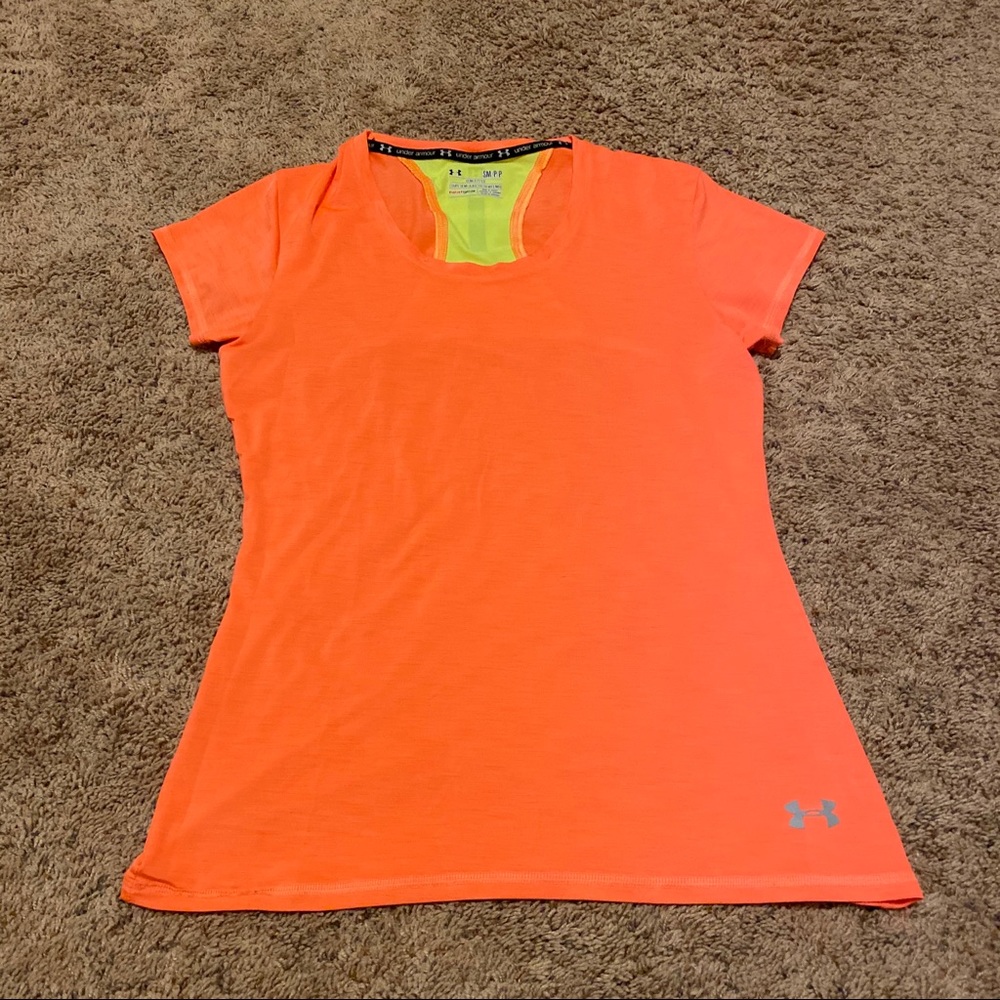 Under Armour Neon Orange Semi Fitted Tee